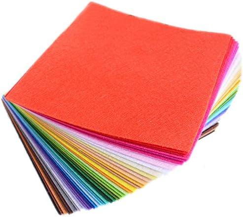 DIY Polyester Soft Felt Fabric Squares Sheets in 40 Assorted Colors for Arts & Crafts,Felt Jewelry, Sewing Nonwoven Patchwork, 1mm Thick 40Pcs (6 inch)