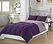 Chezmoi Collection 3pcs Purple Lilac Super Soft Goose Down Alternative Reversible Comforter Set King Size