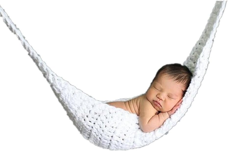 Coberllus Baby Newborn Photography Props Hammock Handmade Crochet Knitted Unisex Baby Outfit Photo Prop