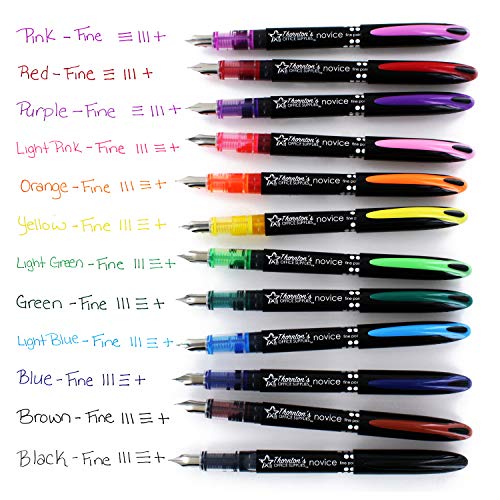 Thornton's Office Supplies Disposable Fountain Pens Pack of 12 Medium