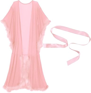 pink feather babydoll