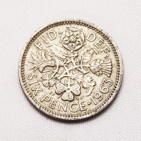 Amazon 1963年 ６ペンス コイン 幸せな結婚のために クリーニング無し 通販