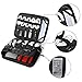 Electronics Bag, Jelly Comb Electronic Accessories Travel Cable Organizer Waterproof Cord Storage Bag for Cables, iPad (Up to 11''),Power Bank, USB Flash Drive and More-(All Black)