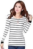 ASHERANGEL Women's Striped Long Sleeve Casual T-shirt Crew Neck Base Top Blouse