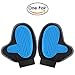Bonve Pet Dog Grooming Glove – Efficient Pet Deshedding Brush Glove Best Hair Remover for Long Short Hair Dogs Cats blue