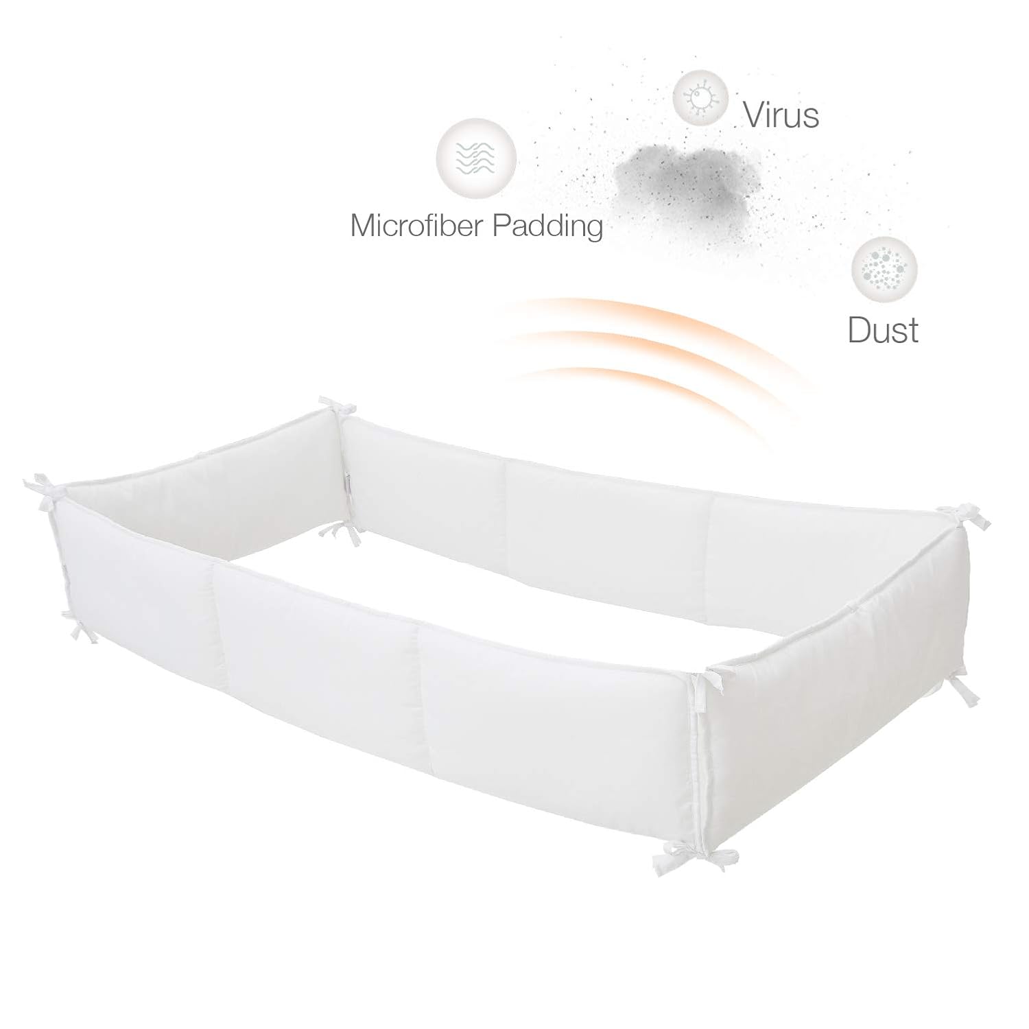 EXQ Home 4-Piece Breathable Crib Liner Protector, Deluxe Crib Safety Guard Pad with Thick Padding, Machine Washable Luxury Nursery Bed Essential for Boys Girls(Ivory) : Baby