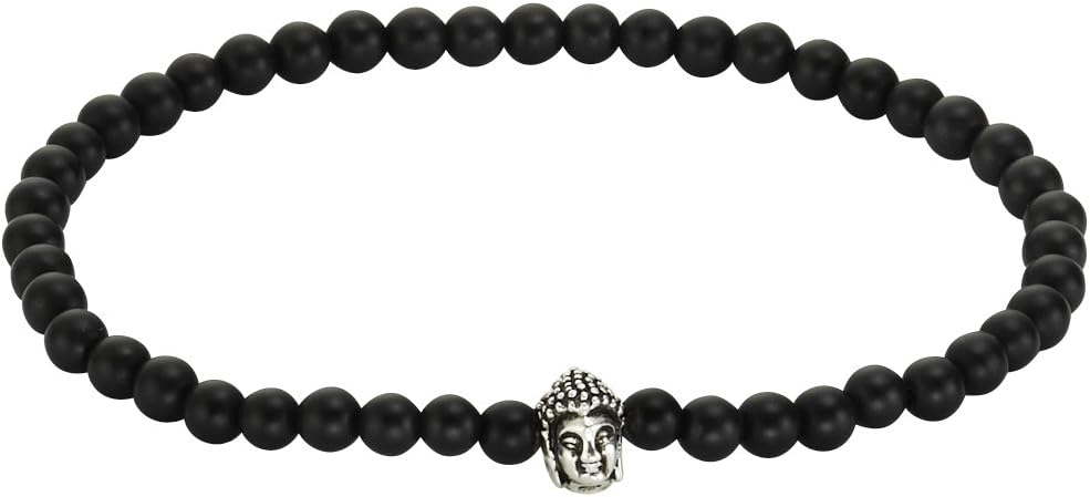 ZEEme Women's Bracelet 18 CM 925 Sterling Silver/Black Agate 44 MM with 358260077