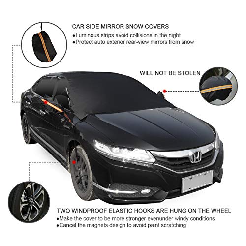 ORFORD Car Windshield Snow Cover for Snow, Ice, Frost, UV Full Protection, Winter Windshield Wiper Blade Cover for Cars Trucks Vans and SUVs with an Ice Scraper - Thumbnail 5