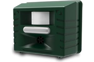 ASPECTEK Yard Sentinel Ultrasonic Outdoor Animal Repellent Motion Activated with Strobe LED Light for Rodents Deer, Cats, Dog