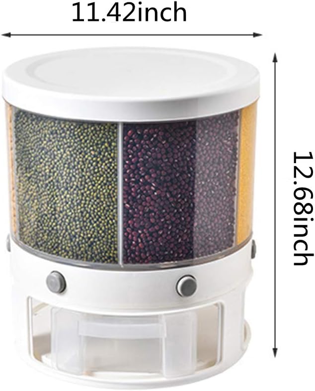 Large Food Dispenser Rice Dispenser 6-Grid Rice Bucket Whole Grains Rice Container Storage with Lid Dry Food Dispenser Storage Box for Kitchen: Kitchen & Dining