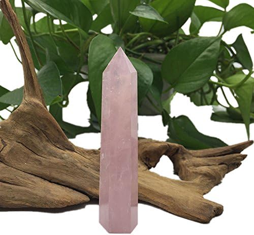 Rose Quartz Healing Crystal Point 6 Faceted Prism Wand Carved Reiki Chakra Meditation Therapy