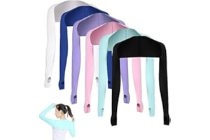 AOUTACC Cooling Shawl Arm Sleeves Sun Protection with Finger Hole Anti-UV, Comfortable Ladies Cooler Shrug Ideal for Women