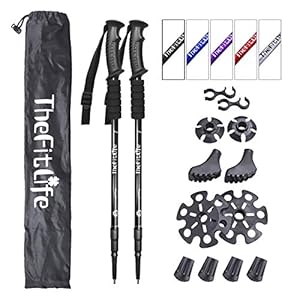 TheFitLife Wandel Trekking Stokken – 2 Pak Met Anti-Schok En Snel Slot Systeem, Telescopisch, Inklapbaar, Ultralicht…