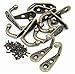 ALIMITOPIA 20pcs Metal Hook with 40pcs Screw,Small Size Antique Bronze Tone Door Wall Mounted Hook Hanger