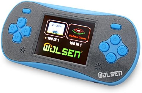 WOLSEN 2.5" LCD Portable Game Console Speaker 260 in 1 Games (3 X AAA) (Blue)
