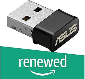 ASUS USB-AC53 AC1200 Nano USB Dual-Band Wireless Adapter, MU-Mimo, Compatible for Windows XP/Vista/7/8/1/10 (Renewed)
