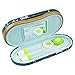 OptiPlix Dual Glasses and Contacts Case - Double Sided 2 in 1 Clamshell Hard Case for Eyeglasses and Contact Lenses with Mirror - Blue with Tree Print and Matte Finish
