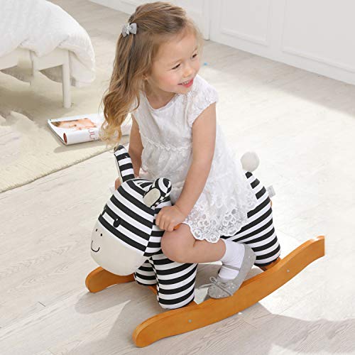 labebe Child Rocking Horse Toy, Stuffed Animal Rocker Toy, Infant Zebra Rocker Toy for 13 Years