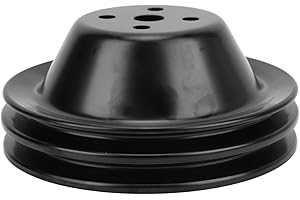 Aramox Water Pump Pulley, Metal SWP Short Water Pump Pulley Double Groove Replacement for SBC 262 327 400 Engine