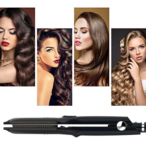 DSHOW Hair Crimper for Women, Hair Waver Hair Straightener with 4 Interchangeable Titanium