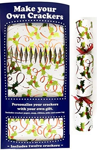 Crackers Ltd Set of 12 Flat Pack Make Your Own Holly and Berry Christmas Crackers
