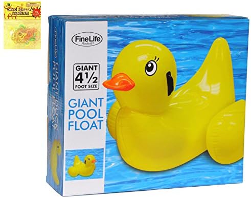 Extra Large Big Duck Swimming Pool Inflatable Game Toy Summer Gift Idea for Adults Kids Teens Boys Girls with Silly Bands