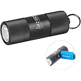 OLIGHT i1R 2 EOS 150 Lumens Tiny Rechargeable Keychain Flashlight EDC Mini LED Keyring Light with Built-in Battery for Camping Hiking Dog Walking etc (Black)
