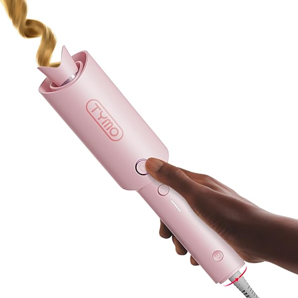 TYMO CURLPRO Lockenstab Automatisch - Hitzeschutz Beach Waves Lockenstäbe 25mm mit 3 Temperaturstufen, 160-210℃, Automatischer Rotierender Lockenstab für Große und Kleine Locken, Rosa