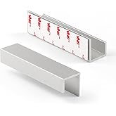 JIASENBAO 5 Pack Adhesive Cabinet Handles Silver 3-9/16" Length(Cover 3" Hole Center) Finger Pulls Stick on Cabinet Pulls Decorative Kitchen Drawer Dresser Cupboard Bathroom Vanity Cabinet Hardware