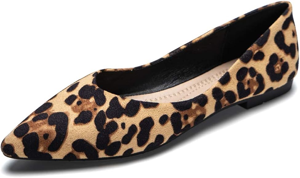 leopard slip on flats