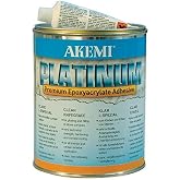 Akemi Platinum Clear Premium Epoxyacrylate Adhesive Transparent Knife Grade, Quart (900ml) Polyester Glue for Natural &amp; Engineered Stone Filling &amp; Laminating