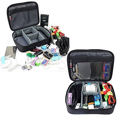 BUBM 3pcs/set Padded Travel Office Cord Cable Gear Organizer Electronics Accessories Bag Gadget