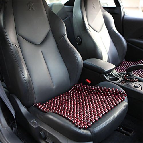 YHFXD 2Pcs Purple Seat Cushion Portable -Beaded Seat Cover,Car Interior Seat Pad Mat For Comfort Wooden Beads Seat Cushion Cool,Red