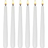 Taper Candles,Tapered Candlesticks - dripless 8 Inch unscented, White, 6 Pack