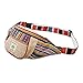 Maha Bodhi Handmade Hemp Festival Waistpack Boho Hippie Waist Bag Hip Bum Running Belt Fanny Pack (Multi Color Stripe)