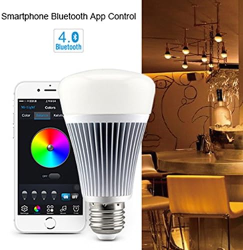Langboss 8W Wireless Bluetooth 4.0 Music E27 RGB+CCT Dimmable Smart LED Bulbs, IOS/Android Smart Phone APP Control, 16 Million Colors Changing