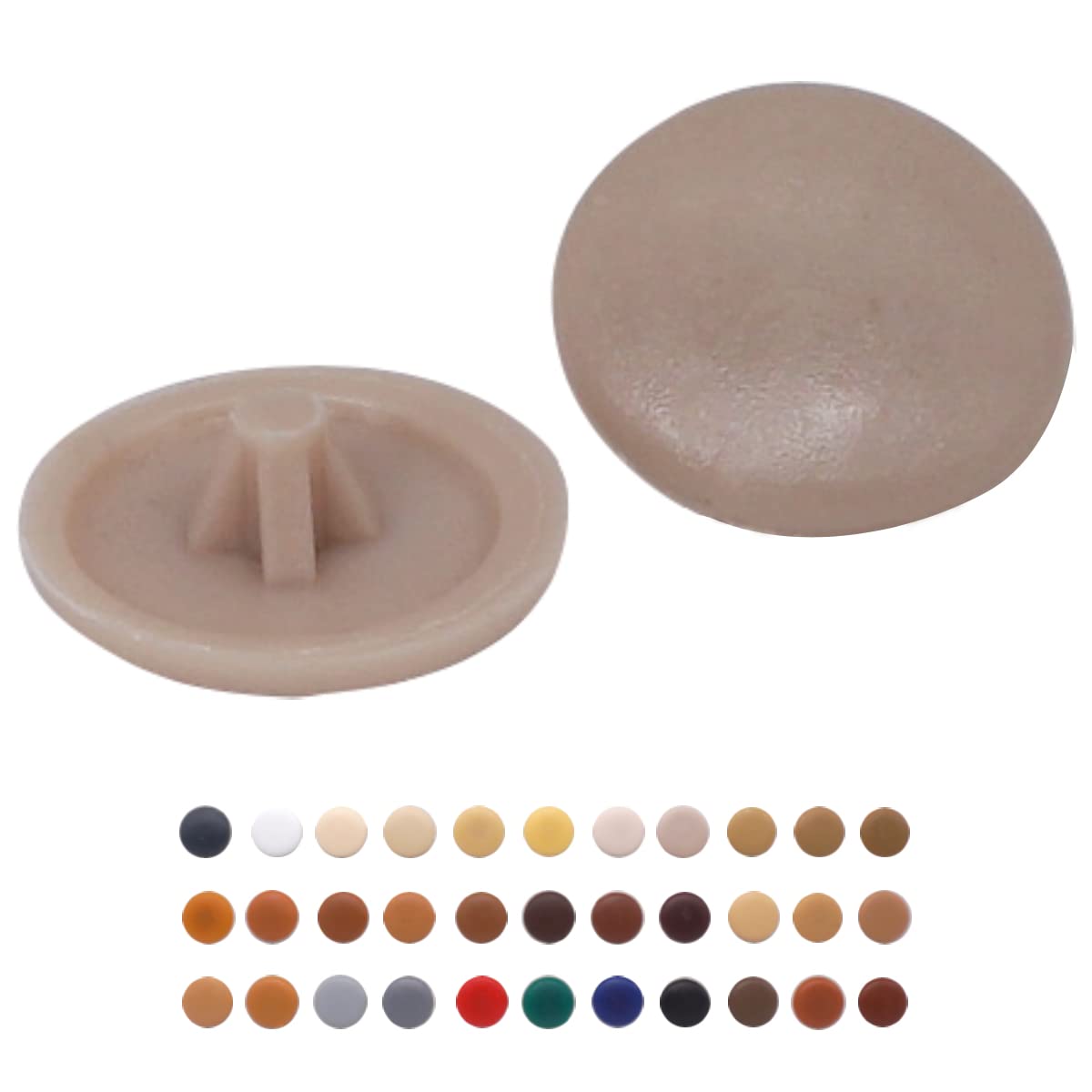 (Pack of 50 pcs) Pozi Screw Cover Caps 12 mm Diameter, Pozidriv Head Clip On Plastic Covers, Furniture Decorative Cap (50, Beige S7)