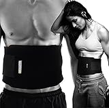 Bracoo Adjustable Waist Trimmer Belt, One Size, Black, For Men and Women, Slimming Belt for Stomach