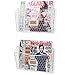 Wall35 Felic Magazine Holder and File Folder Organizer Wall Mount Metal Chicken Wire Baskets with Tag Slot, White Set of 2