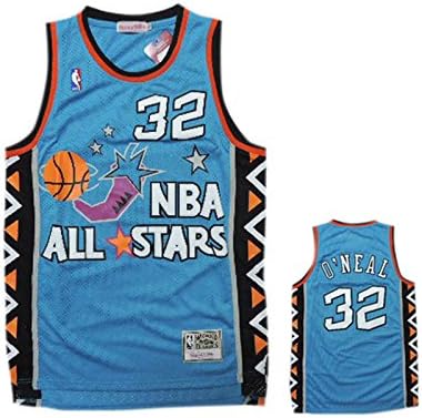 1996 All Star 32 Shaquille O'Neal Teal Hardwood Classics Jersey Size-L