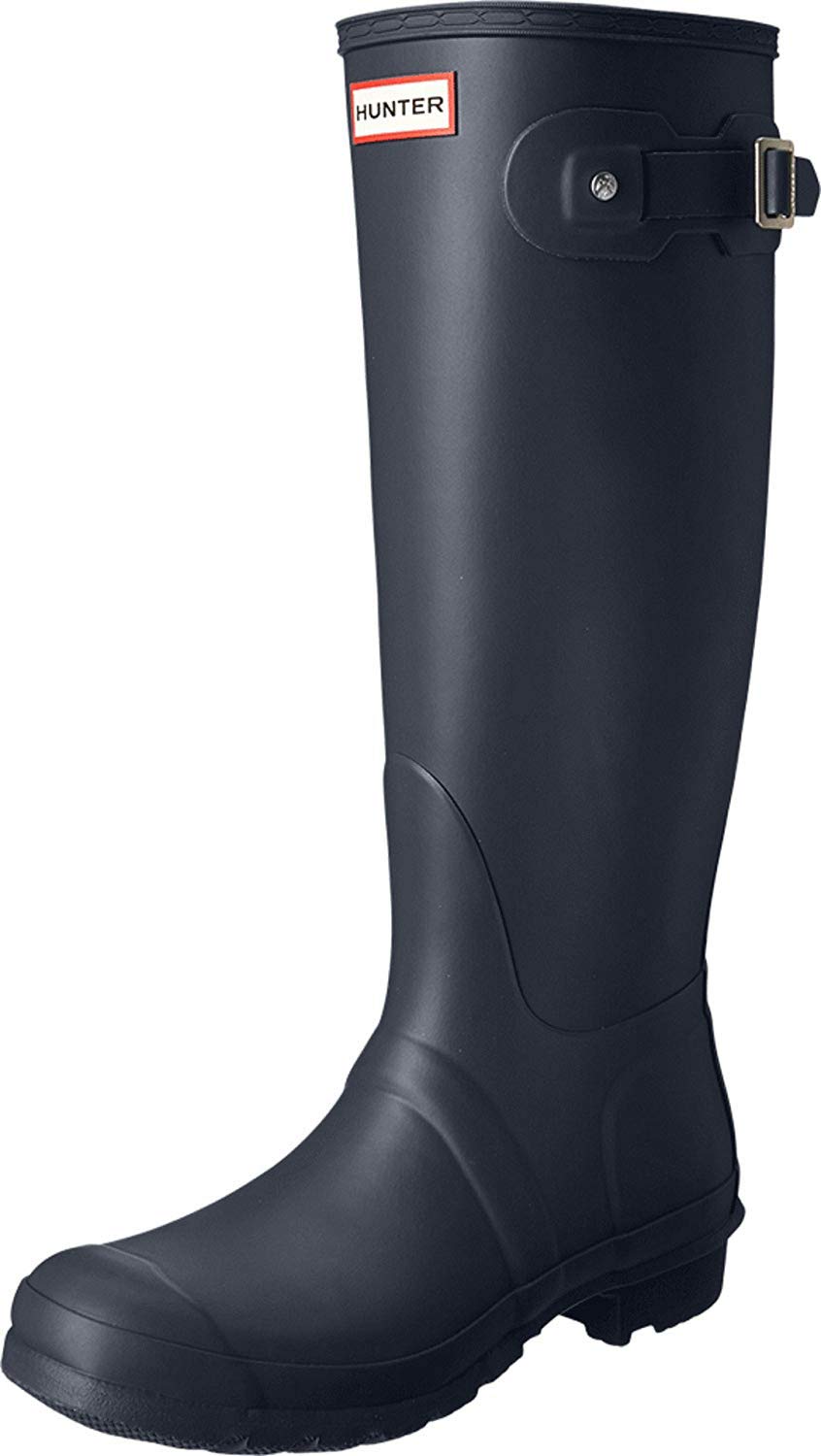 hunter original tall gloss rain boots black