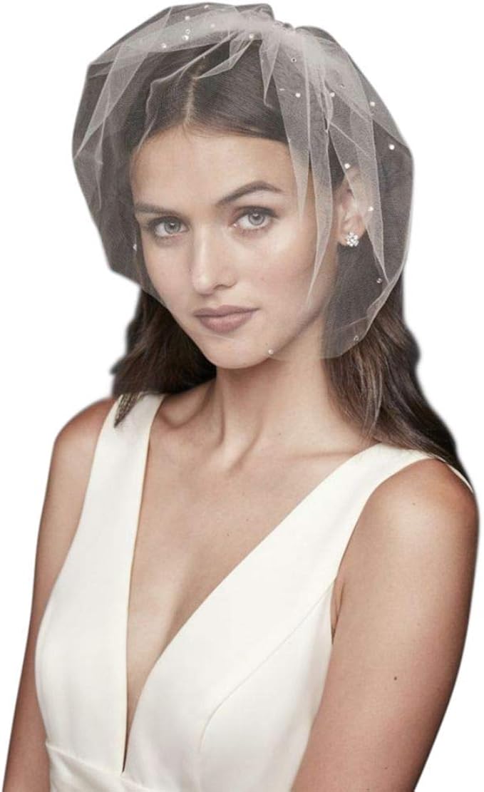 Crystal Dotted Birdcage Veil Style C8156 Ivory At Amazon Women S