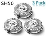 SH50/52 Replacement Heads for Philips Norelco Series 5000 and AquaTouch Shavers, Razor Blades Lift and Cut Sharp No Pulling Hair Shaver Heads Easy Install