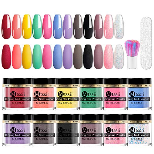 MTSSII Dip Nail Powder Kit 12 Color Powder Refill Set Nail Dip nail Kit