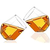 the diamond glassware Diamond Whiskey Glasses - Handmade Drink Holder for Liquor, Scotch and Bourbon - Elegant, Light, Durable - Barware Gift for Birthday, Anniversary and Father’s Day - Set of 2