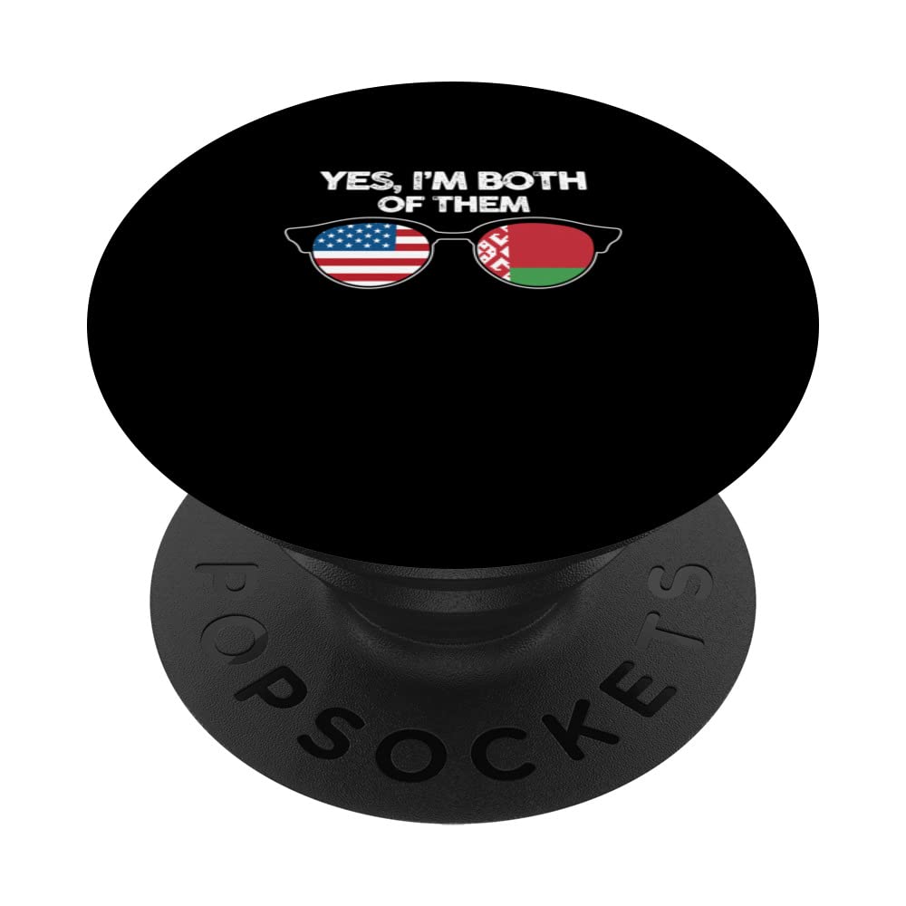 Both Of Them America Belarus Flag | Patriotic Belarusian PopSockets Swappable PopGrip