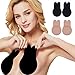 Nipple Covers Strapless Backless Bra Invisible Lift Pasties Reusable Breast Petals Non-Woven Fabric Self Adhesive Nipplecover for Women 2 Pairs 4 Inch Beige and Black by MightGuy