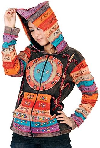 Rising International Inc Women's Stipes and Symbols Cotton Jacket L