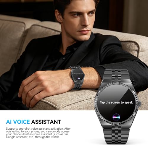 2026 Men's Round Smart Watch, 1.32 Inch AMOLED Display, 160+ Sports Modes, Fitness Watch with Heart Rate/Blood Oxygen/Blood Pressure/Sleep Monitor, IP68 Waterproof, Compatible - for Men and Women