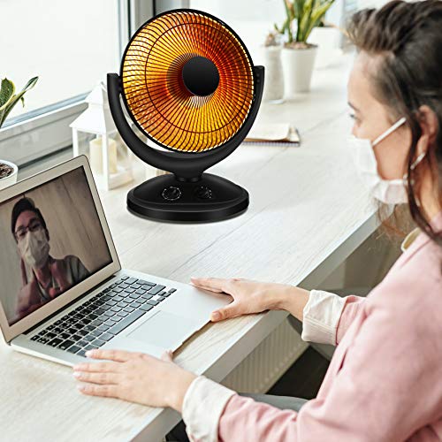 Kismile Oscillating Parabolic Space Heater with Thermostat and Timer